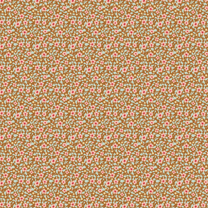 Pattern Sand from the  beloved Brie Basics collection by Tilda Fabrics the line features a delightful, small-scale micro-floral print with a distinctive Scandinavian and vintage aesthetic. Originating from Tilda's Creating Memories and Something Blue seasonal ranges, collection is 16 delicate, solid-like blenders. The collection features the identical ditsy floral pattern in 16 colorways, with the main design being tiny, sketched floral blooms scattered across various background colors.