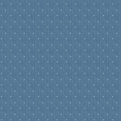 pattern Tiny Dot Blue (160067/1.5.9): A fundamental blender featuring very small, evenly spaced dots in a soft blue from The Tilda "Creating Memories" Summer & Ocean Blues collection is designed by Tone Finnanger, featuring a curated selection of 16 fabrics (a mix of prints and wovens) inspired by the sea and summer days. The collection emphasizes blues, white, and hints of ginger/saffron, characterized by small-scale designs like ditsy flowers, stripes, and dots.