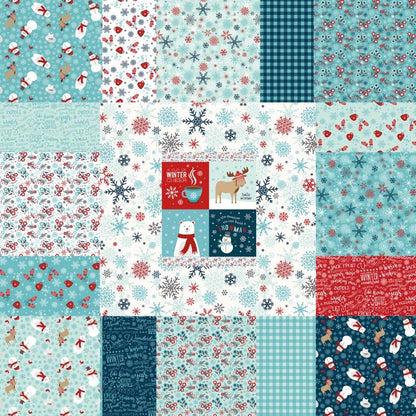 The A Perfect Winter collection by Lori Whitlock for Riley Blake Designs is a festive seasonal line. It features a cozy palette of icy blues, powder white, and rich red. This collection is perfect for winter projects, quilts, apparel, and home decor.