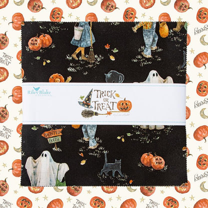 Fabric Halloween PRECUTS: 10" Stacker Collection Trick or Treat from Riley Blake