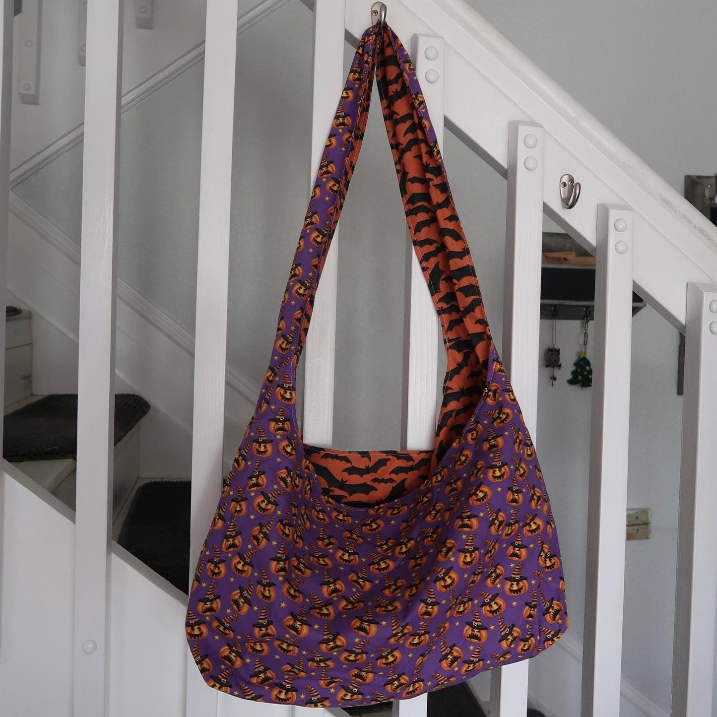 Bags: Halloween Bag / Treat Bag / Slouch Bag / Reusable Grocery Bag