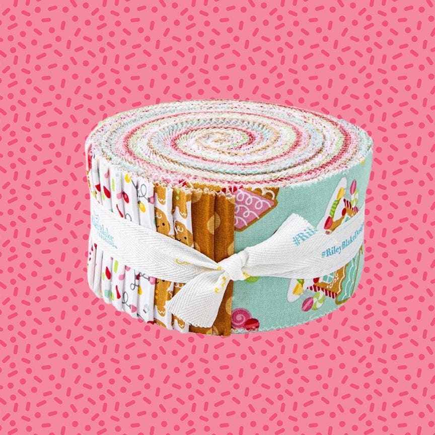 Fabric Christmas PRECUTS:  Rolie Polie Collection Gingerbread Kisses from Riley Blake