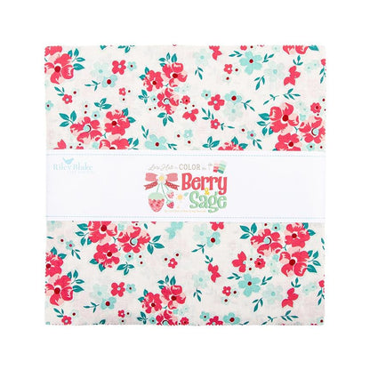 The Berry & Sage fabric collection by Lori Holt of Bee in My Bonnet for Riley Blake Designs is a vintage-inspired line characterized by a color palette of coral, tea rose, cherry, alpine, latte, and sage. The collection features a mix of delicate florals, calicos, geometrics, and plaids - 10" Stacker 42 pieces