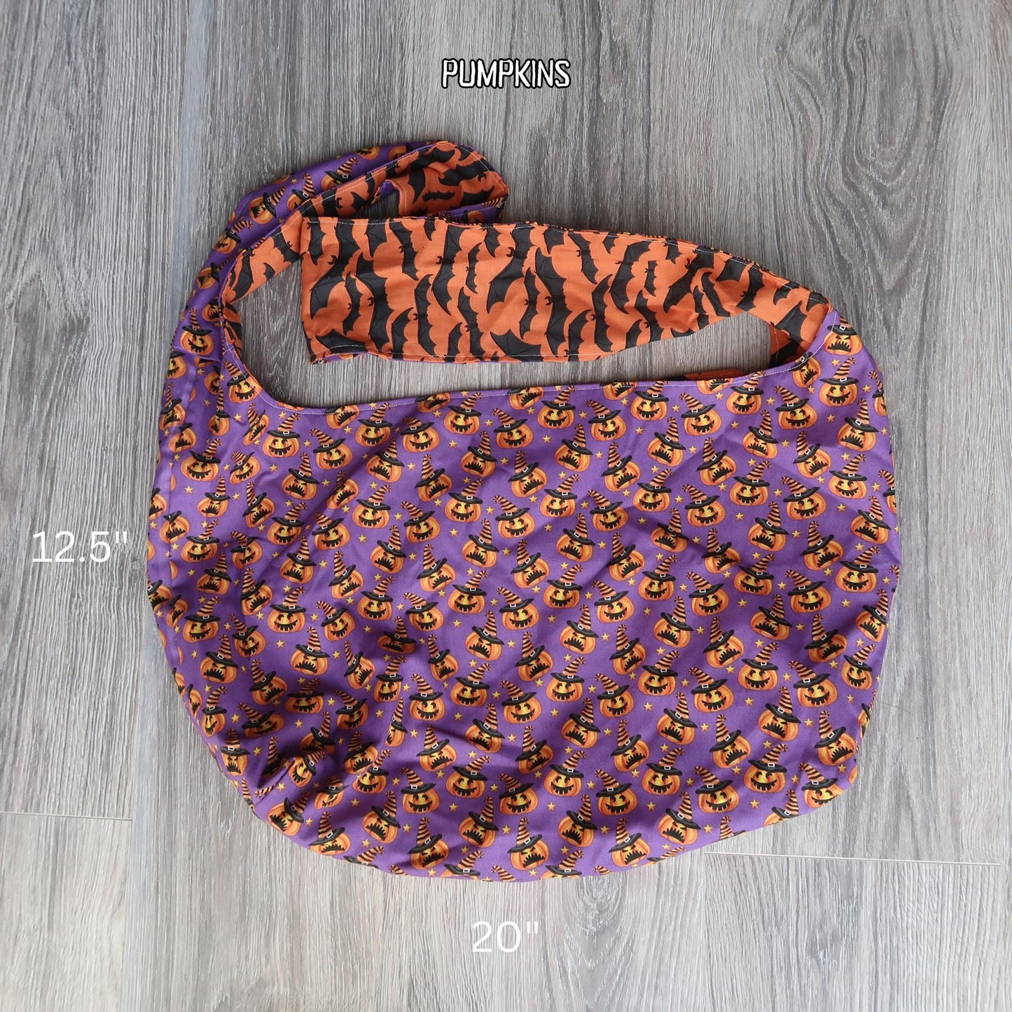 Bags: Halloween Bag / Treat Bag / Slouch Bag / Reusable Grocery Bag