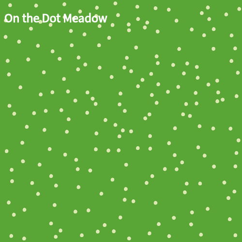 cotton fabric pattern Green background with white polka dots pattern name On the Dot Meadow