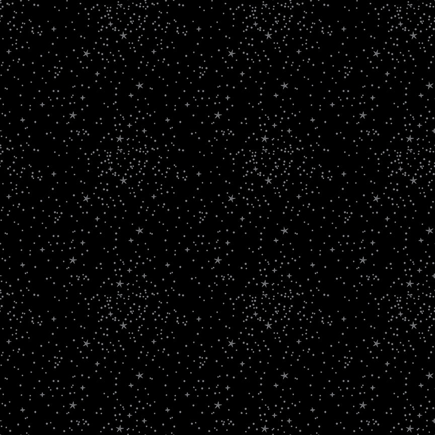 cotton fabric basics Star pattern on a black background