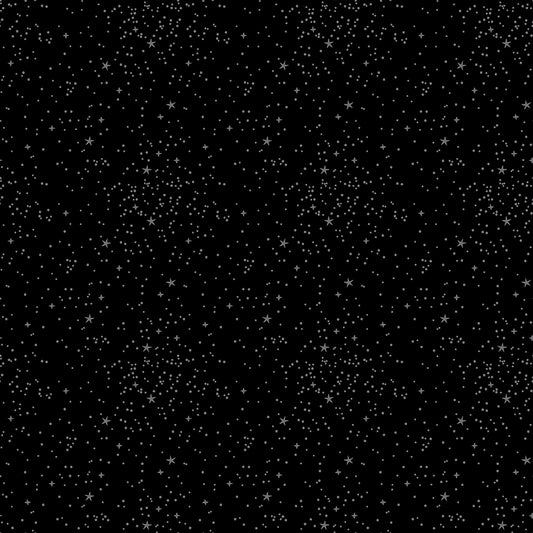 cotton fabric basics Star pattern on a black background