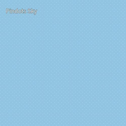 cotton fabric basics_solid_color_light blue _background_with_white_dots