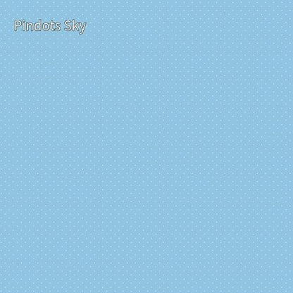 cotton fabric basics_solid_color_light blue _background_with_white_dots