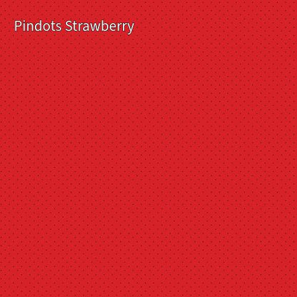 cotton fabric  basics_solid_color_red background with_black dots