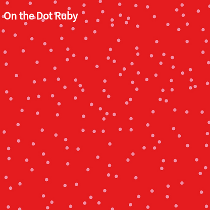 cotton fabric basics solid colors On the Dot collection color Ruby with white dots