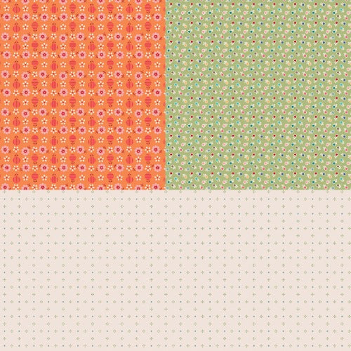 cotton fabric collage Four different patterned fabric swatches