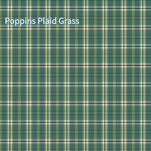 Cotton fabric from Spoonful of Sugar Collection called Poppins Plaid Grass, This one is  a plaid pattern in shades of green, blue, and cream. 