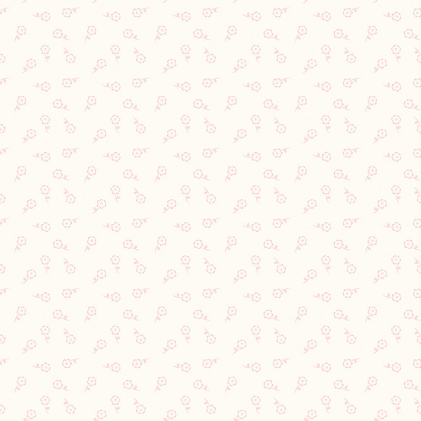 This dainty floral cream pattern from The Sweet Pink collection by My Mind’s Eye for Riley Blake Designs is one of 3 patterns in the collection with A small-scale, intimate ditsy floral print. This image has a cream colored background