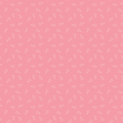 This dainty floral pink pattern from The Sweet Pink collection by My Mind’s Eye for Riley Blake Designs is one of 3 patterns in the collection with A small-scale, intimate ditsy floral print. This image has a cream colored background