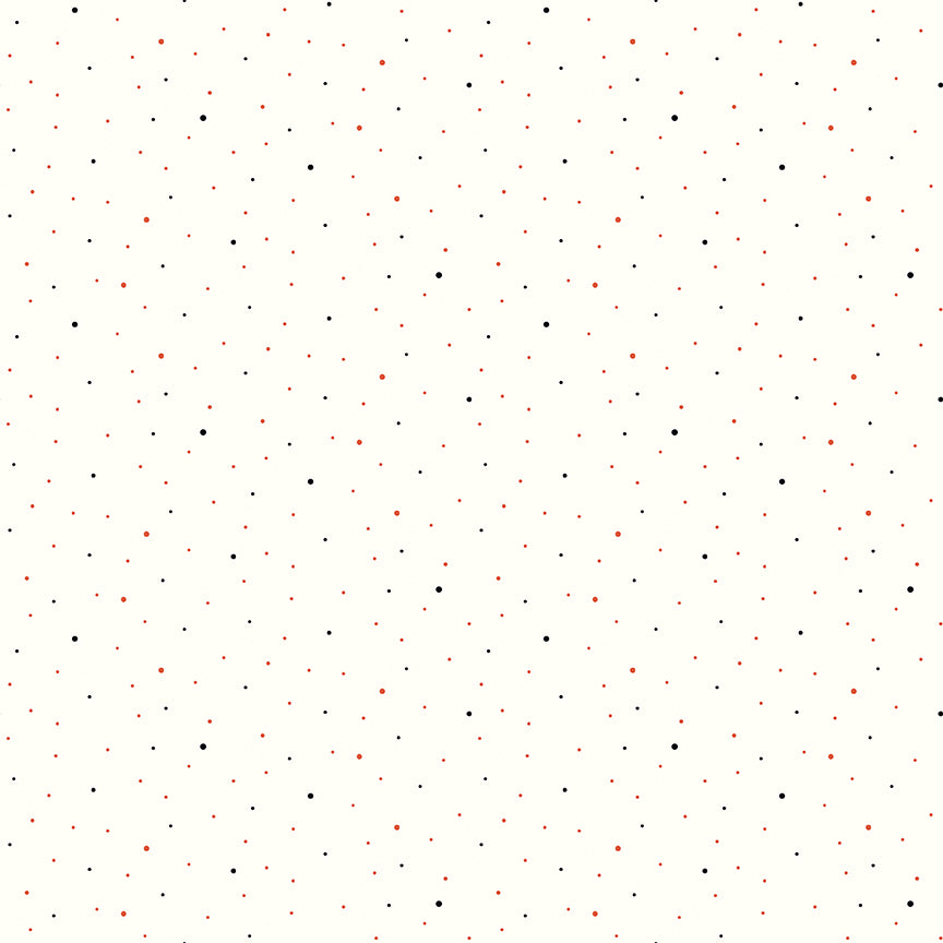 off white fabric 100% cotton basics with halloween themed dots