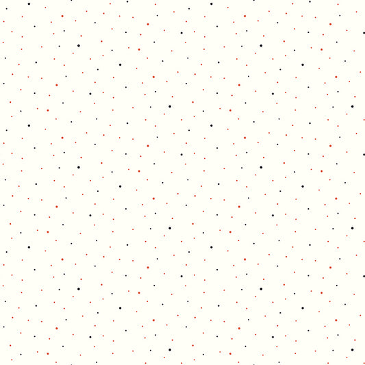 off white fabric 100% cotton basics with halloween themed dots