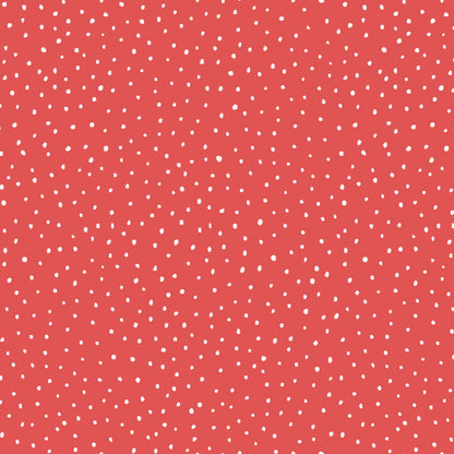 This pattern is dots red from The Jubilant fabric collection, which is a summer-theme inspired by outdoor picnics and vintage celebration. Collection offers color of navy, red, blue, sand, cream with patterns Bold Florals: Inspired by summer gardens and vintage charm. Classic Gingham: Traditional checked patterns suitable for picnic-themed projects. Sweet Cherries: Playful fruit motifs that emphasize the summer theme. Dots and Spots: Geometric accents to complement the larger focal prints.