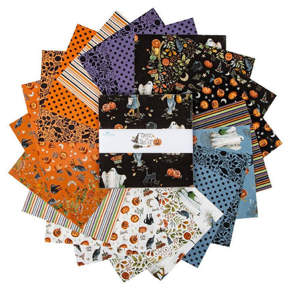 Fabric Halloween PRECUTS: 10" Stacker Collection Trick or Treat from Riley Blake