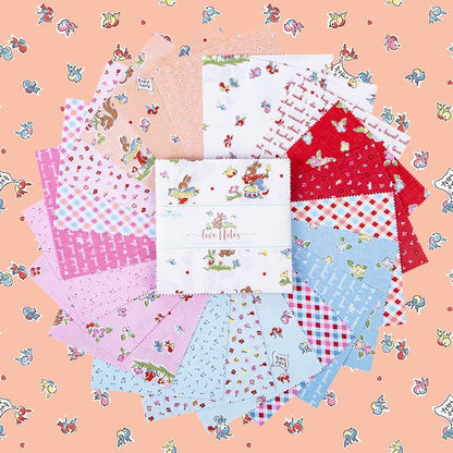 Fabric Floral/Patterned PRECUTS:  5" Stacker Collection Love Notes from Riley Blake