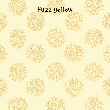 fabric collection Love Bugs 100% organic cotton fabric with a seamless pattern featuring repeating floral  designs filled with small, light brown strokes on a pale yellow background.  Quilting, crafts, home decor, apparel sewing