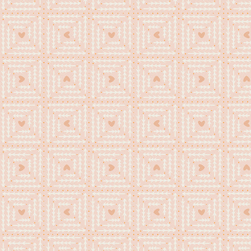 Fabric pattern Quilted Pines (SBC-FF-3111): Geometric pattern composed of stylized, patchwork-style Christmas trees and evergreen shapes from the frost and Fir Collection  by Sewcial Bee Collective for Art Gallery Fabrics , 100% premium cotton winter collection (125g/sqm, 44-45" wide) celebrating cozy nights, snowy alpine adventures, and the first snowfall with icy blues, blush pinks, sage greens, teal, and plum.