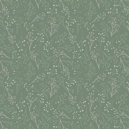 Fabric patternWinterberry (SBC-FF-3131): Festive print highlighting seasonal winter berries and small foliage. from the frost and Fir Collection  by Sewcial Bee Collective for Art Gallery Fabrics , 100% premium cotton winter collection (125g/sqm, 44-45" wide) celebrating cozy nights, snowy alpine adventures, and the first snowfall with icy blues, blush pinks, sage greens, teal, and plum.