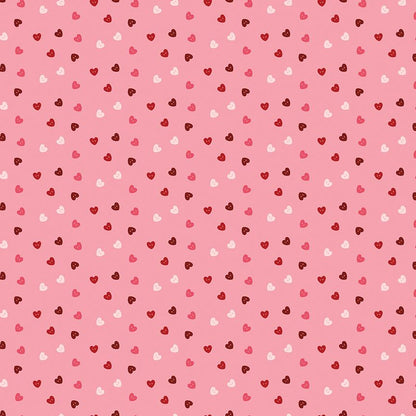 fabric pattern Hearts blush A charming, whimsical scatter pattern of small, sketchy open and filled hearts from the Sew in Love fabric collection is a romantic, sewing-themed line filled with whimsical motifs, vintage floral elements, and classic quilting patterns. Its warm, nostalgic palette features Blush, Pink, Rose, Red, and White