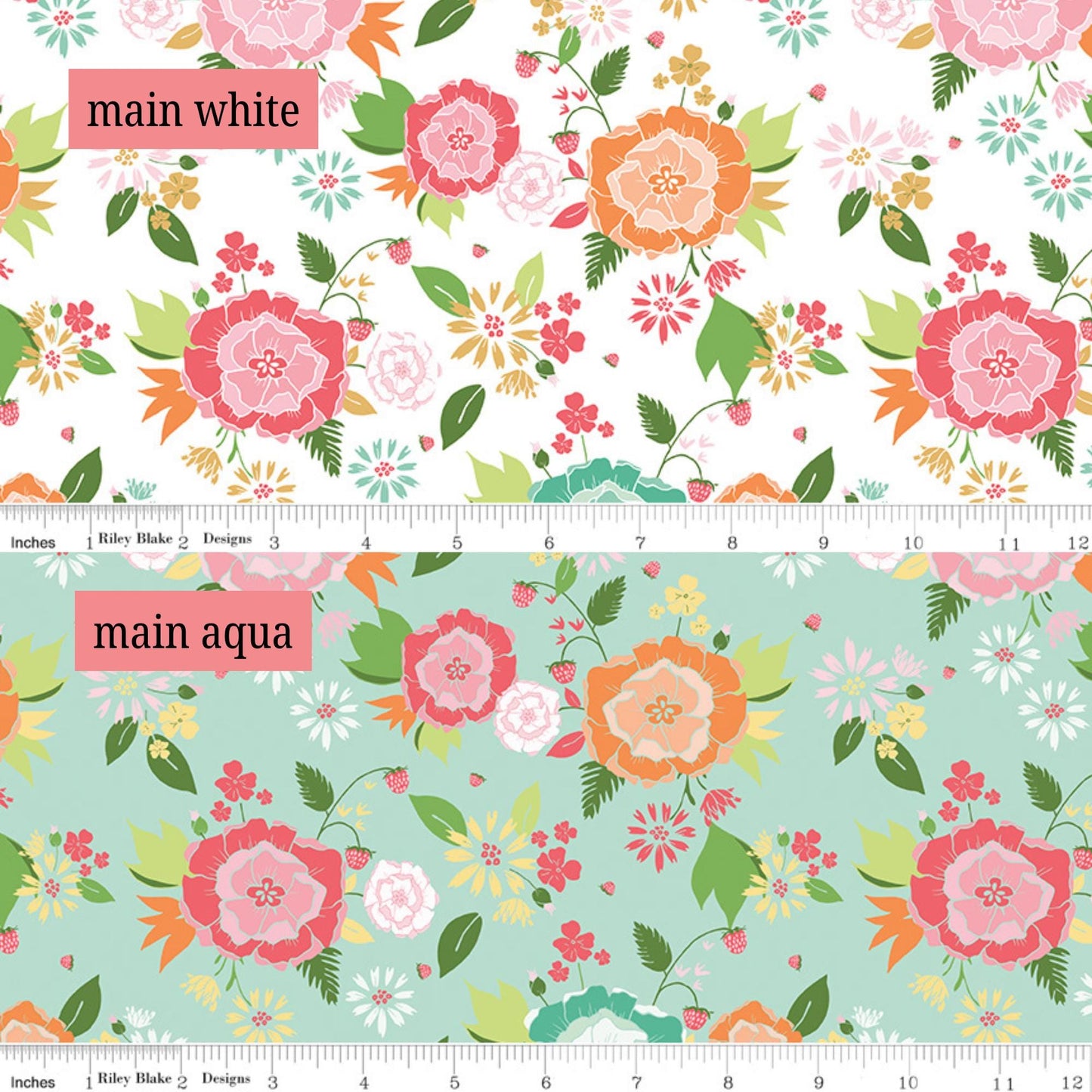 Fabric Pattern Main, backgrounds  White & Aqua are The signature print of the collection, featuring a delightful, whimsical summer posies and sprawling flowers. The Summer Skies and Fireflies Collection by Gracey Larson for Riley Blake Designs is inspired by nostalgic, warm summer evenings. The fabric line captures the charm of twinkling stars, picnic lunches, and fireflies dancing at dusk 