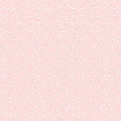 fabric pattern Tonal Hearts pink : A textured pattern of whimsically drawn hearts stitched together from the Sew in Love fabric collection is a romantic, sewing-themed line filled with whimsical motifs, vintage floral elements, and classic quilting patterns. Its warm, nostalgic palette features Blush, Pink, Rose, Red, and White