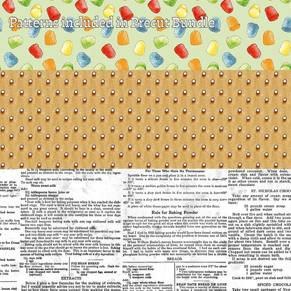 fabric patterns from The Gingerbread fabric collection from Riley Blake Designs, designed by J. Wecker Frisch, is a nostalgic, vintage-inspired holiday line celebrating the sweet tradition of Christmas cookie baking. The theme includes Antique lace patterns, classic illustrations, and soft watercolor elements layered together for a timeless look. The color palette has Warm browns, creamy whites, vibrant reds, forest greens, subtle blues, and occasional dark backgrounds.