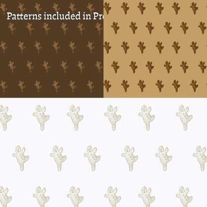 fabric patterns from The Gingerbread fabric collection from Riley Blake Designs, designed by J. Wecker Frisch, is a nostalgic, vintage-inspired holiday line celebrating the sweet tradition of Christmas cookie baking. The theme includes Antique lace patterns, classic illustrations, and soft watercolor elements layered together for a timeless look. The color palette has Warm browns, creamy whites, vibrant reds, forest greens, subtle blues, and occasional dark backgrounds.