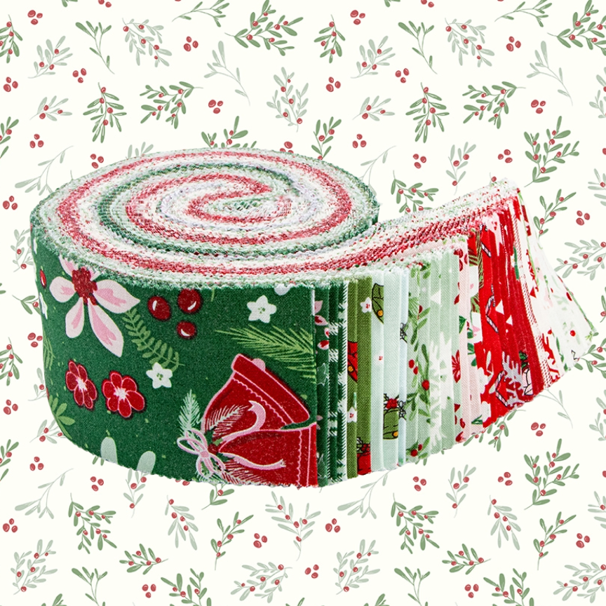 Fabric Christmas PRECUTS: Rolie Polie  Mistletoe & Holly Riley Blake