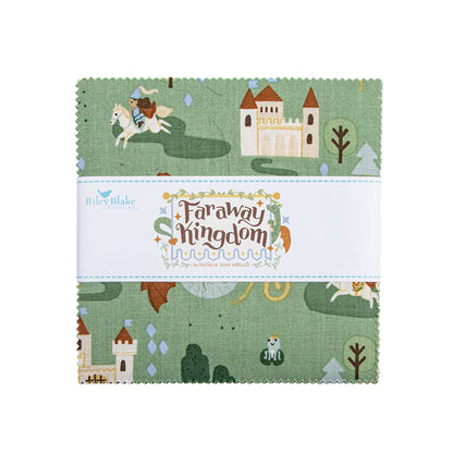 This 5" Stacker precut bundle includes 42 pieces from the Faraway Kingdom collection by Natàlia Juan Abelló for Riley Blake Designs. Each print will be included 2-3 times in the bundle.
