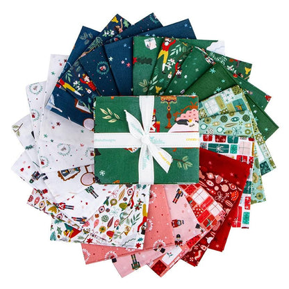 fat quarter bundle from The Nutcracker Tradition fabric collection is designed by Jennifer Long of Sew A Story for Riley Blake Designs. Inspired by the classic Christmas Eve ballet, this whimsical collection features nostalgic storybook illustrations, holiday motifs, and beloved characters like the Nutcracker, Clara, the Mouse King, and the Sugar Plum Fairy.