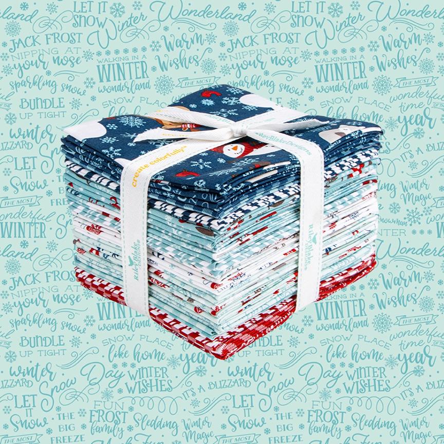 The A Perfect Winter collection by Lori Whitlock for Riley Blake Designs is a festive seasonal line. It features a cozy palette of icy blues, powder white, and rich red. This collection is perfect for winter projects, quilts, apparel, and home decor.