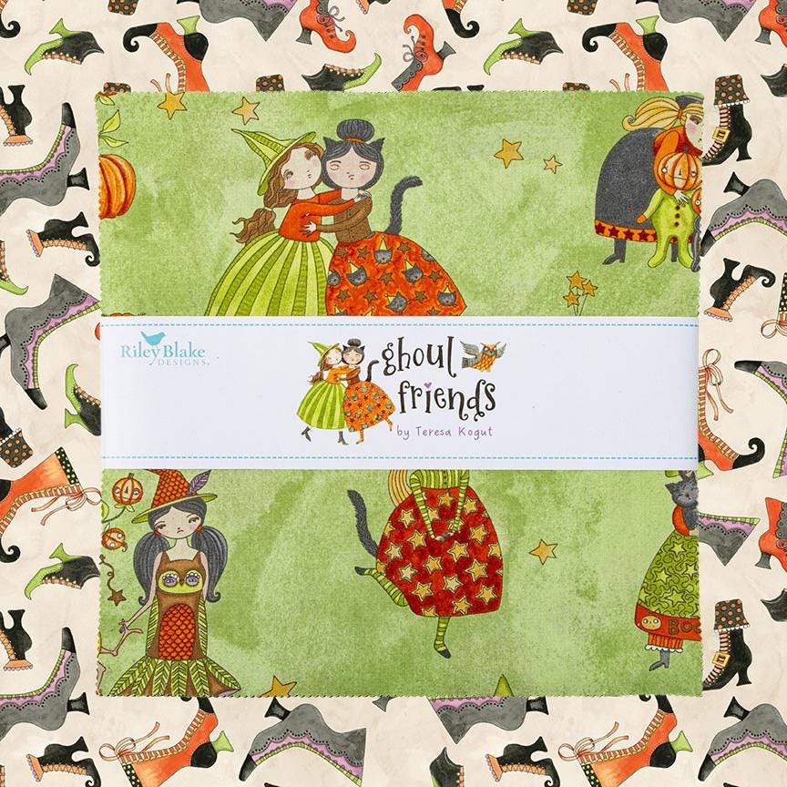 Fabric Halloween PRECUTS: 10" Stacker Collection Ghoul Friends from Riley Blake