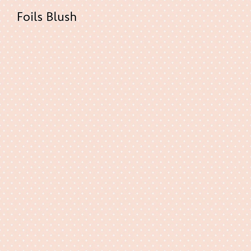 The Essence collection consists of several main patterns produced in different colorways: this image shows foils blush. Other patterns are Lattice (Colors  Denim,Cottage,Iceberg,Citron,Hot Pink,Silver) Starlight (Colors Denim, Dream, Golden, Marmalade,Hot Pink,Pink,Lilac,Gold) Raindrops (Colors Navy,Beehive,Orange,Marmalade,Magenta, Fuchsia,Blush,Gray) Foils (Colors Navy,Iceberg,Citron,Golden,Blush, Fuchsia, Silver) Starlet (Cheater Panel/Main print) Multi-print (Essence-Multi) 