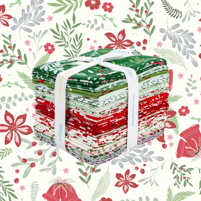 Fabric Christmas PRECUTS: Fat Qtr Bundle Mistletoe & Holly Riley Blake