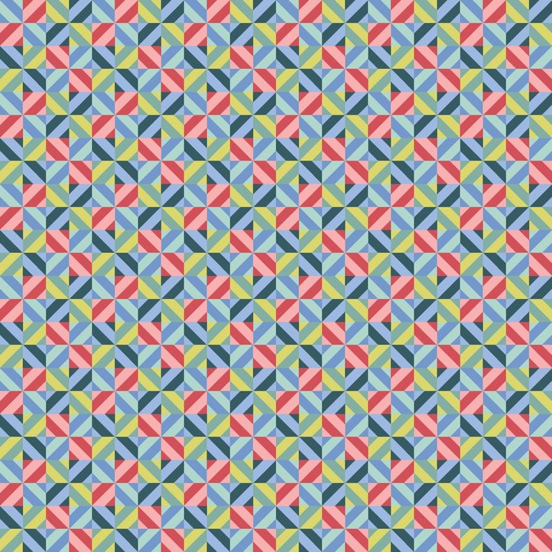 Colorful geometric pattern with a checkered design