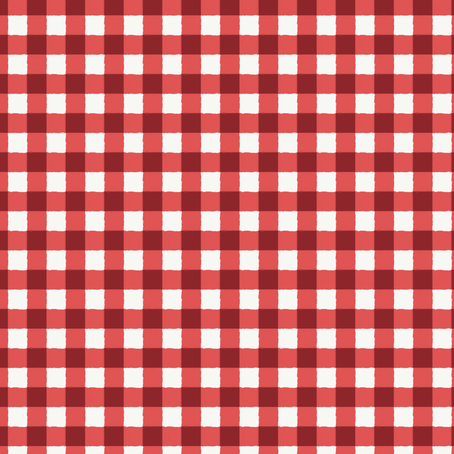 This pattern is gingham red from The Jubilant fabric collection, which is a summer-theme inspired by outdoor picnics and vintage celebration. Collection offers color of navy, red, blue, sand, cream with patterns Bold Florals: Inspired by summer gardens and vintage charm. Classic Gingham: Traditional checked patterns suitable for picnic-themed projects. Sweet Cherries: Playful fruit motifs that emphasize the summer theme. Dots and Spots: Geometric accents to complement the larger focal prints.