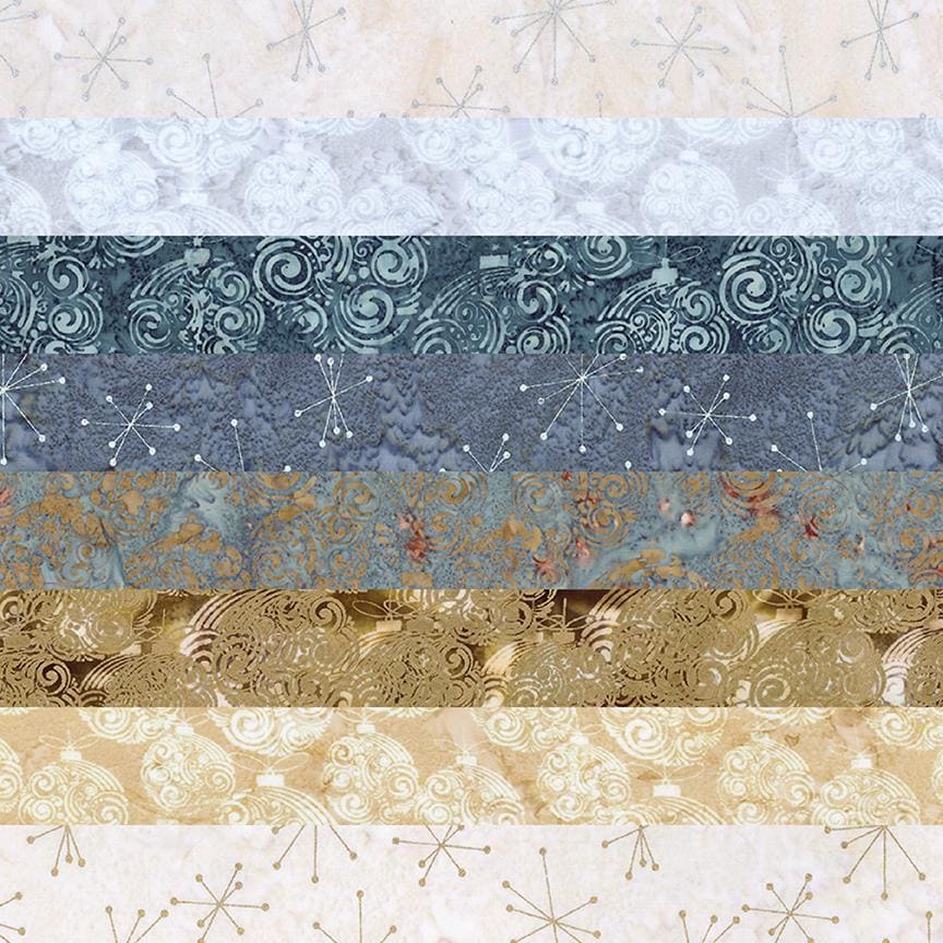 This holiday collection features unique, handcrafted batik prints ethically sourced and hand-dyed by master artisans in Indonesia. The Silver and Gold Batiks feature elegant, radiant silver, shimmering gold, and warm neutral accent tones.