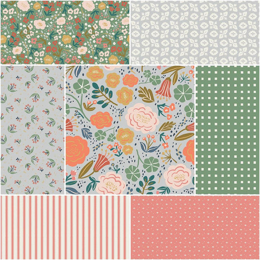 The Ivy Reese fabric collection by Deena Rutter for Riley Blake Designs celebrates cherished memories and warm, nature-inspired motifs. It features a nostalgic yet fresh mix of whimsical florals, geometric patterns, and classic styling.