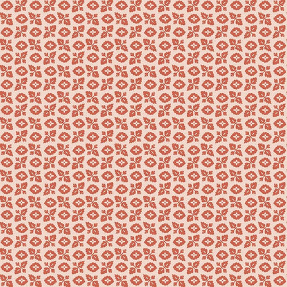 Fabric pattern Ditsy Coral : A small-scale, repeating "micro" floral and geo print that provides a calmer, low-volume background or blender from The Ivy Reese fabric collection by Deena Rutter for Riley Blake Designs celebrates cherished memories and warm, nature-inspired motifs. It features a nostalgic yet fresh mix of whimsical florals, geometric patterns, and classic styling.