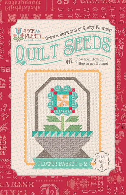 The Piece & Plenty Quilt Seeds™ Patterns by Lori Holt is a pattern series for 4 different basket quilt blocks filed with bright flowers. Each one  has instructions to make 1 block, just add fabric. No templates are required. Each block finishes at 24" x 30" and uses traditional piecing techniques. Collect all 4 of these beautiful seed packets in their keepsake packaging. Optional quilt finishing instructions will be included in each packet. Seed packet size is approximately 6 1/2" x 9 1/2".