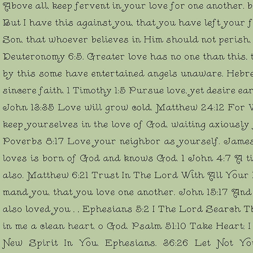 pattern Love scripture green from take heart collection