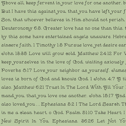 pattern Love scripture green from take heart collection