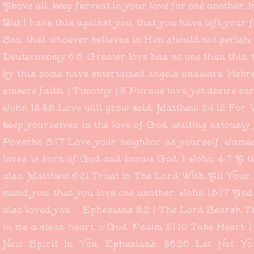 pattern Love scripture pink from take heart collection