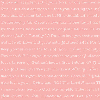 pattern Love scripture pink from take heart collection