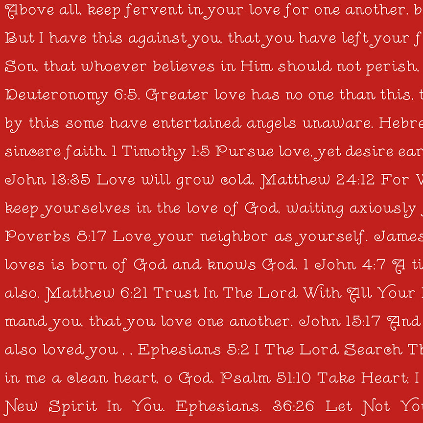 pattern Love scripture red from take heart collection